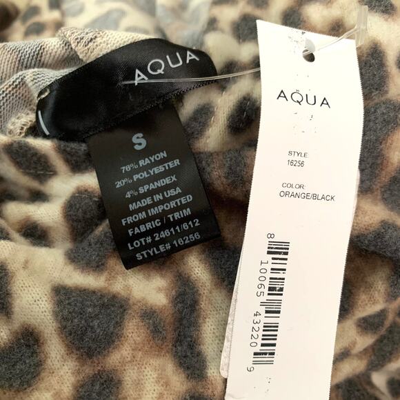 Aqua Soft Brushed Cheetah Print Hoodie Pullover in Orange/Black - Picture 4 of 5
